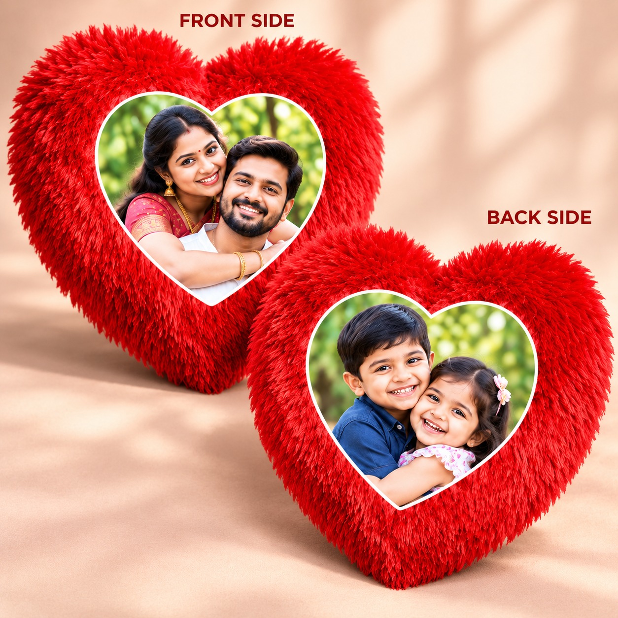 PL6 Single Heart Pillow Big 16x16 both side print